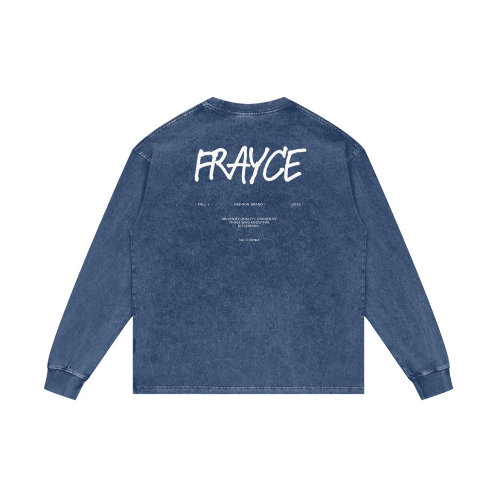 Acid Wash Oversize Long Sleeve T-Shirt - Frayce Apparel