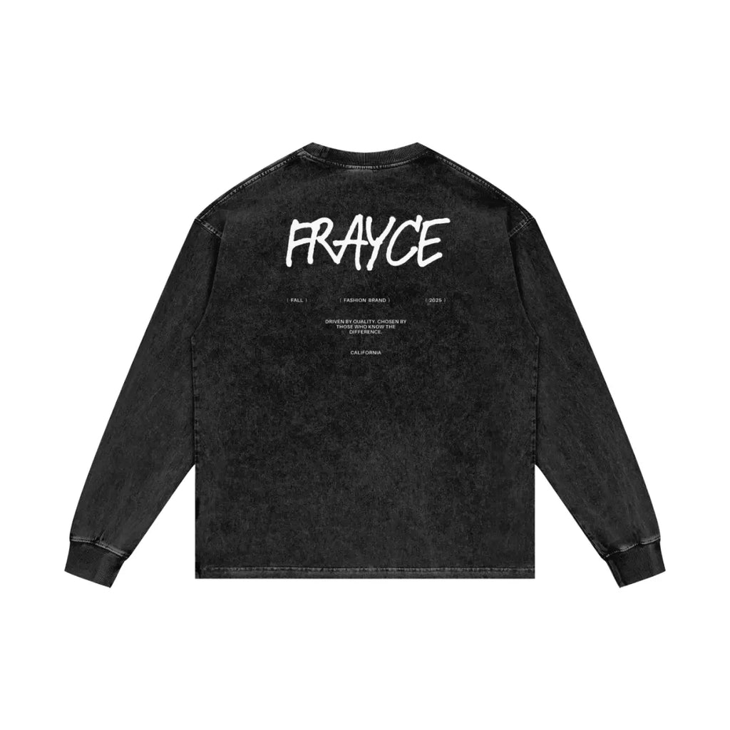 Acid Wash Oversize Long Sleeve T-Shirt - Frayce Apparel