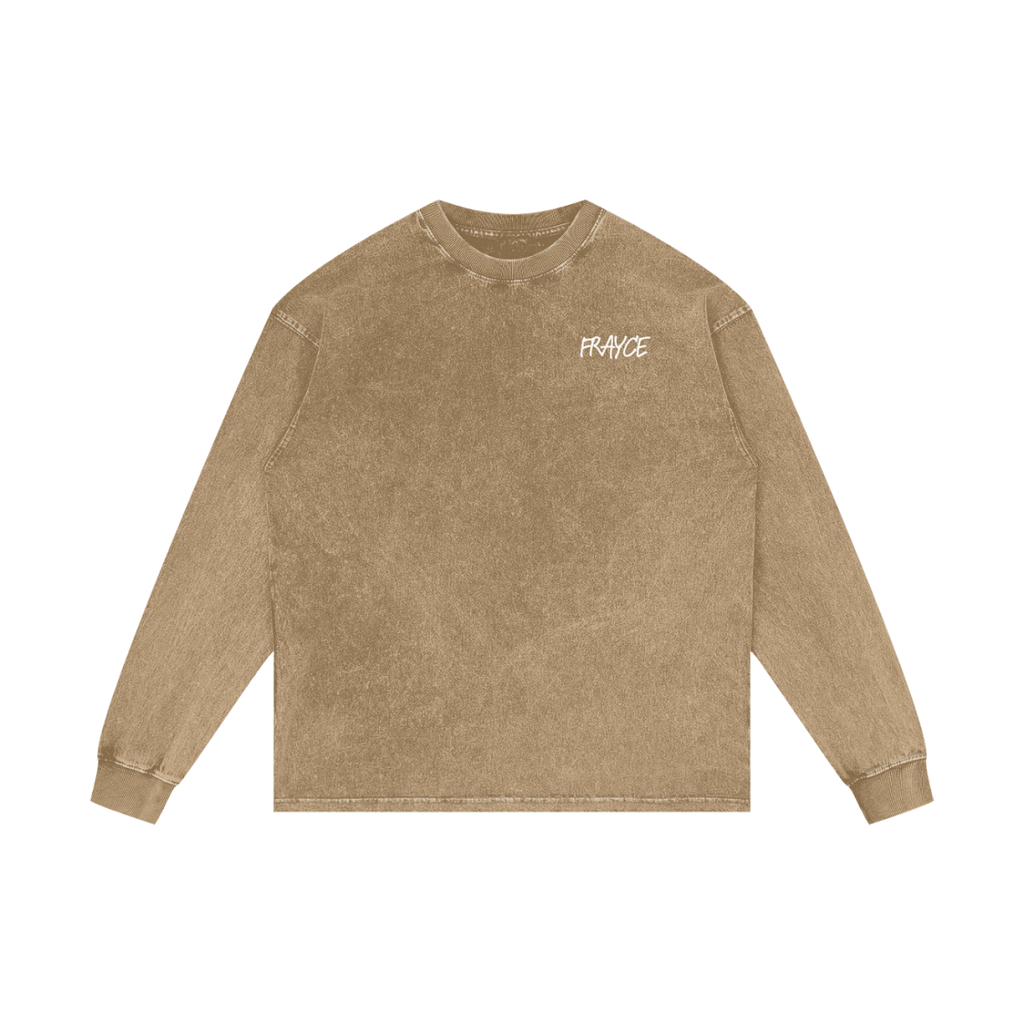 Acid Wash Oversize Long Sleeve T-Shirt - Frayce Apparel