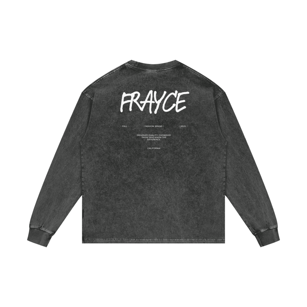 Acid Wash Oversize Long Sleeve T-Shirt - Frayce Apparel