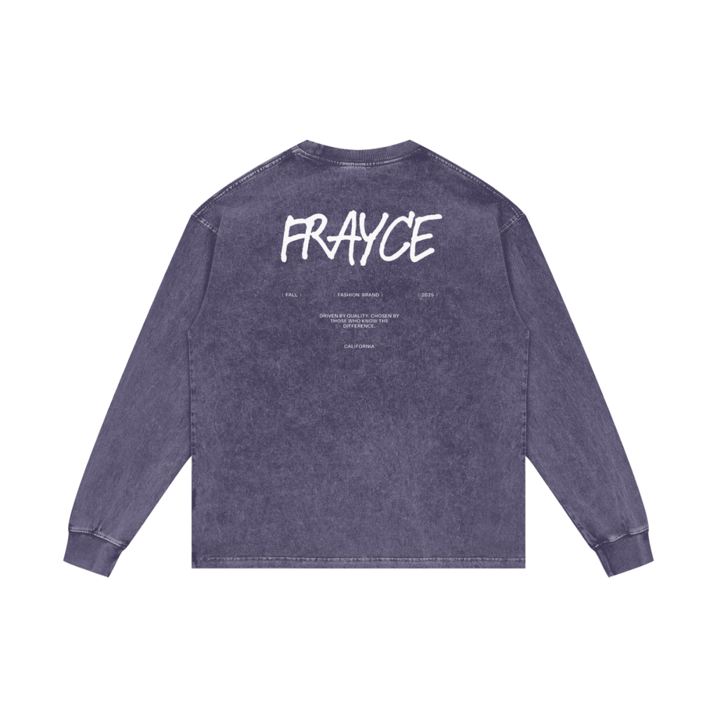 Acid Wash Oversize Long Sleeve T-Shirt - Frayce Apparel