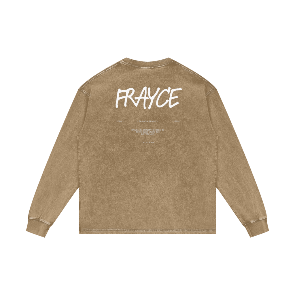 Acid Wash Oversize Long Sleeve T-Shirt - Frayce Apparel