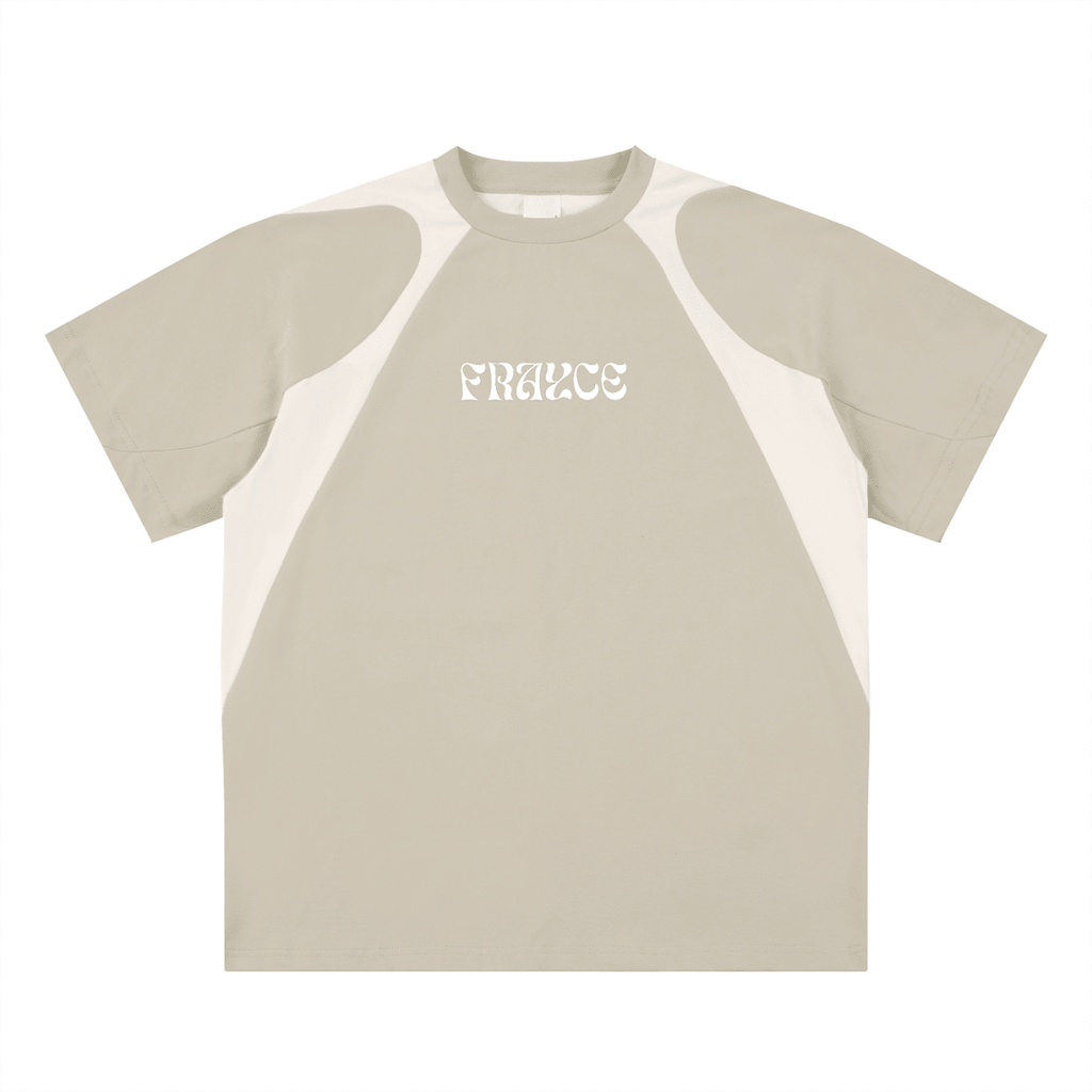 Contrast Panel Cotton T-Shirt - Frayce Apparel