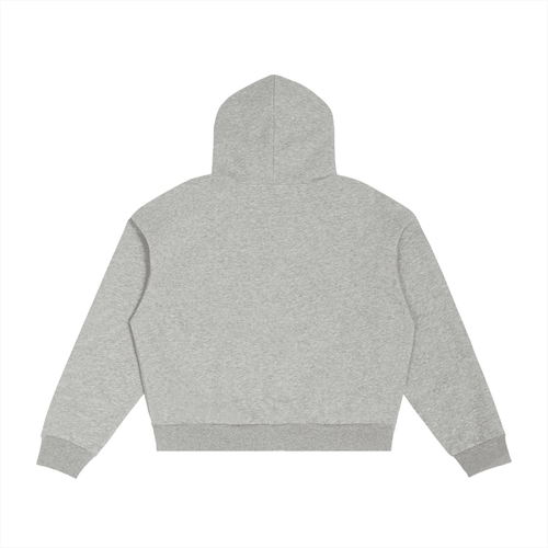 Contrast Plaid Boxy Zip Hoodie - Frayce Apparel