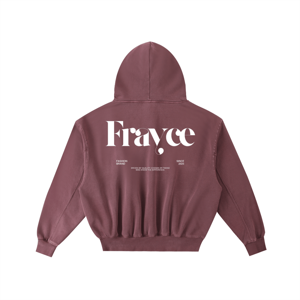 Frayed Enzyme Washed Fleece Hoodie - Frayce Apparel