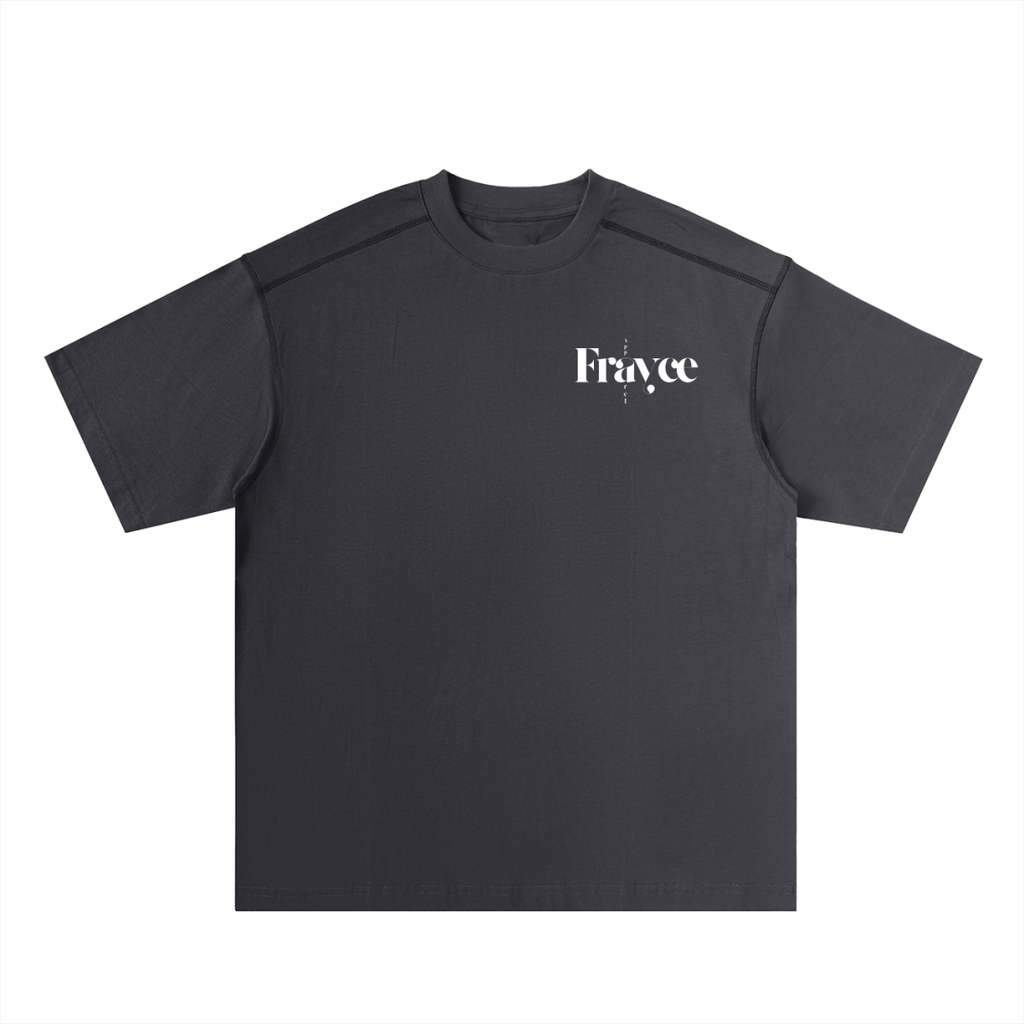 Oversized Contrast - Stitched Cotton Tee - Frayce Apparel