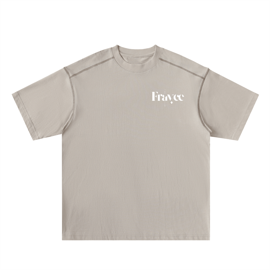 Oversized Contrast - Stitched Cotton Tee - Frayce Apparel