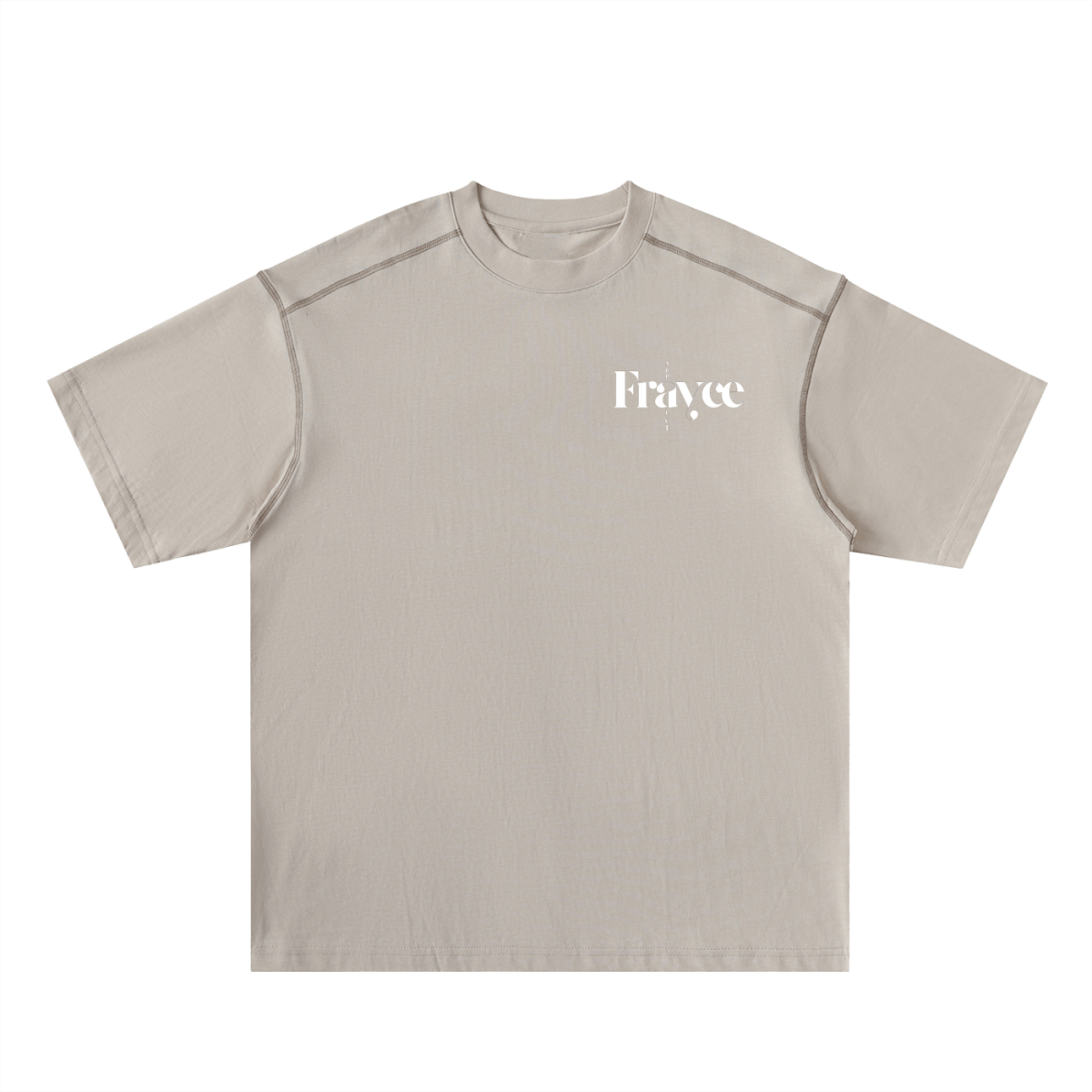 Oversized Contrast - Stitched Cotton Tee - Frayce Apparel