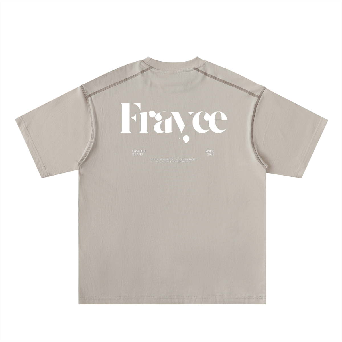 Oversized Contrast - Stitched Cotton Tee - Frayce Apparel