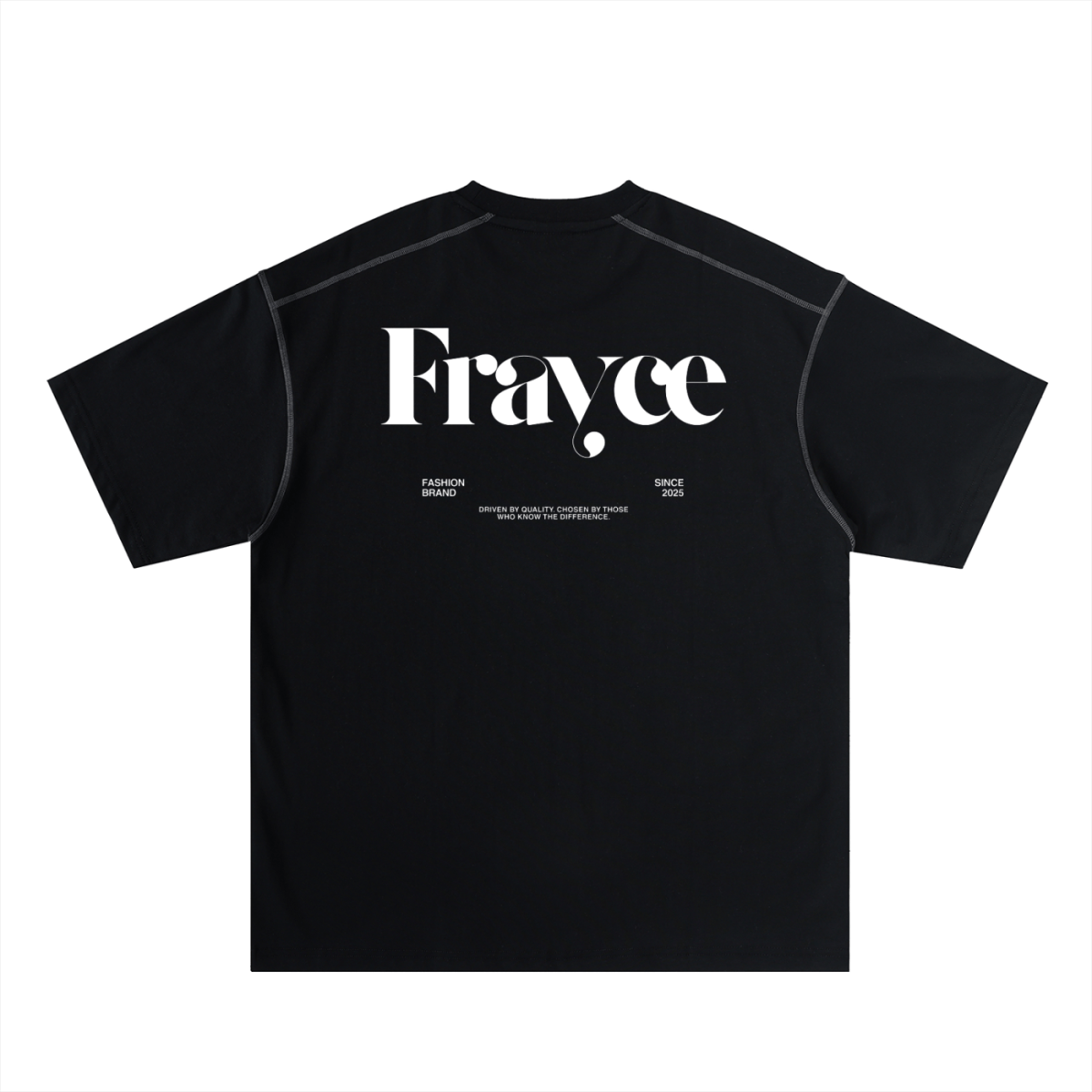 Oversized Contrast - Stitched Cotton Tee - Frayce Apparel