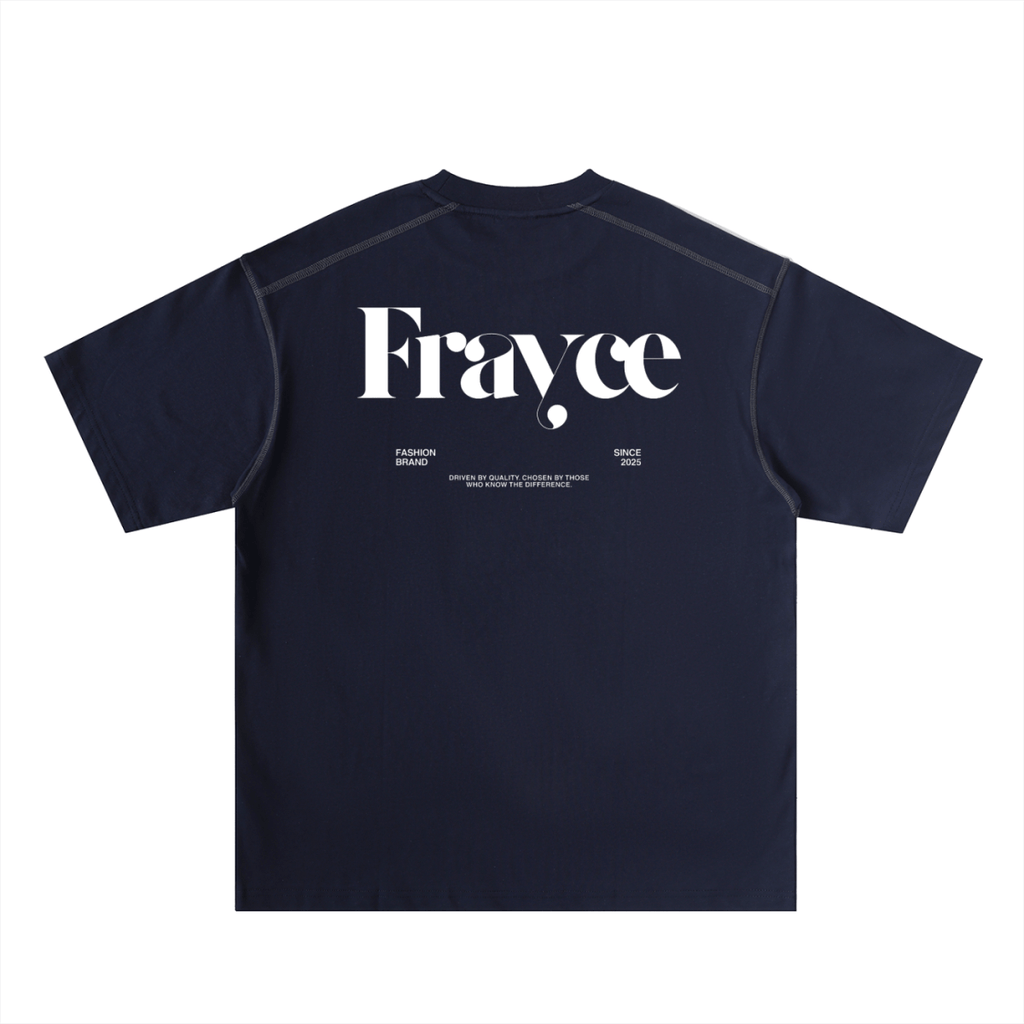 Oversized Contrast - Stitched Cotton Tee - Frayce Apparel