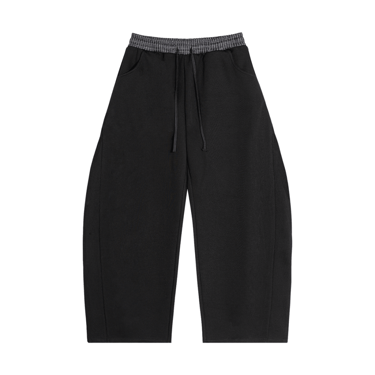 Plaid Waistband Barrel Sweatpants - Frayce Apparel