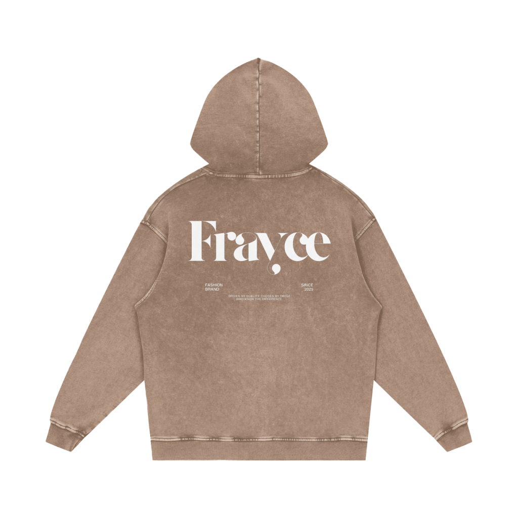 Snow Washed Loose Cotton Hoodie - Frayce Apparel