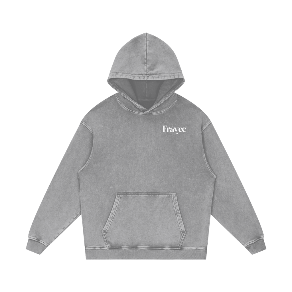 Snow Washed Loose Cotton Hoodie - Frayce Apparel