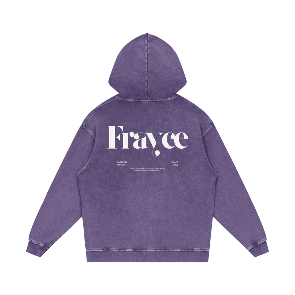 Snow Washed Loose Cotton Hoodie - Frayce Apparel