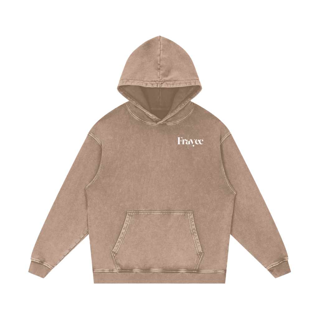 Snow Washed Loose Cotton Hoodie - Frayce Apparel