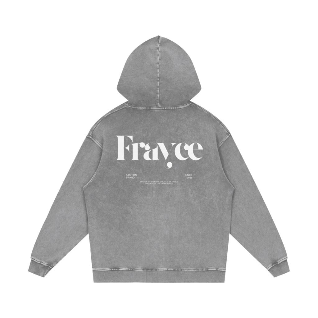 Snow Washed Loose Cotton Hoodie - Frayce Apparel