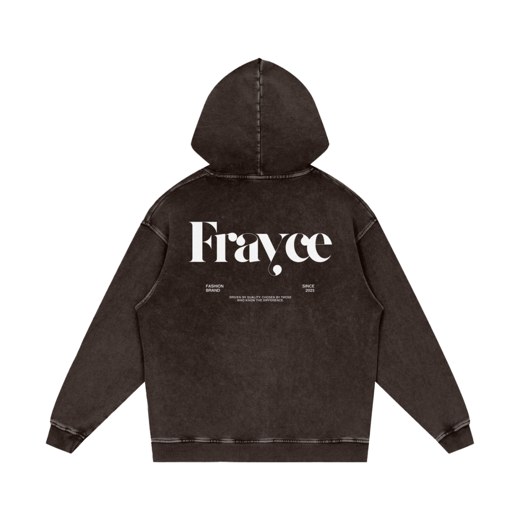 Snow Washed Loose Cotton Hoodie - Frayce Apparel