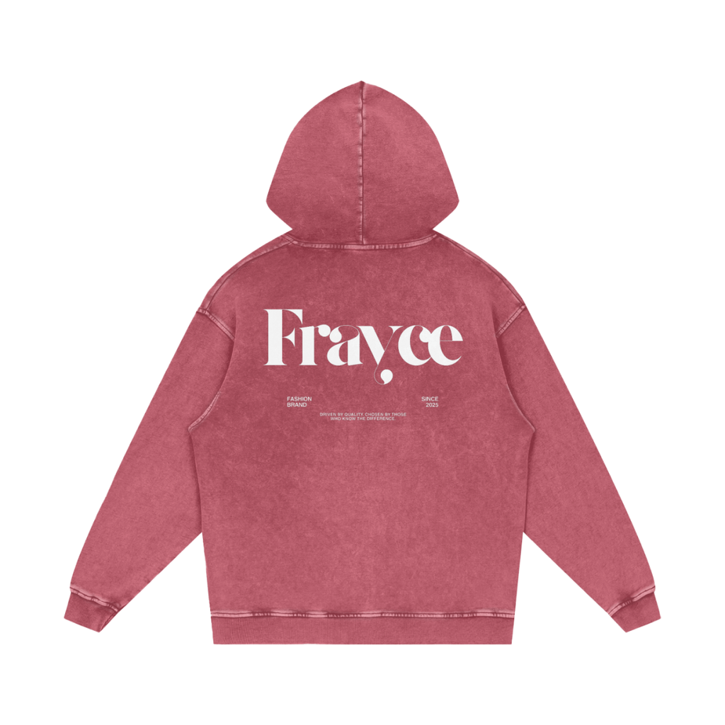 Snow Washed Loose Cotton Hoodie - Frayce Apparel