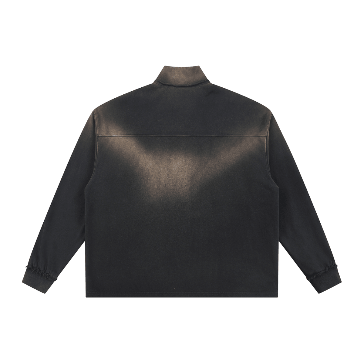 Sun Fade Raw Edge Quarter-Zip Sweatshirt - Frayce Apparel